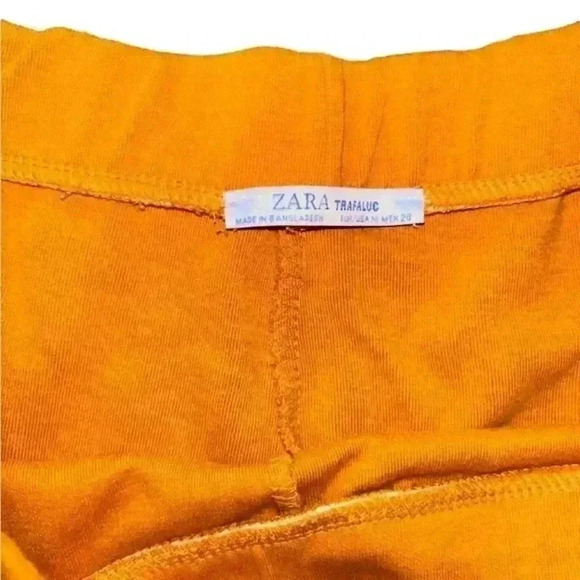 Zara Trafaluc Mustard‎ Yellow Knit Capris, M - Picture 3 of 6